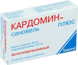 Кардомин плюс-Сановель, табл. п/о пленочной 50 мг+12.5 мг №28