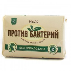 Мыло туалетное, 90 г Против бактерий с экстрактом подорожника и маслом чайного дерева