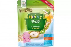 Каша молочная, Heinz (Хайнц) 200 г кашка рисовая с грушей с 4 мес