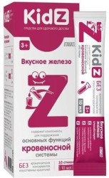 Кидз сироп вкусное железо, 10 мл №10 для детей с 3 лет для поддержания основных функций кровеносной системы стик