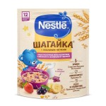 Каша молочная, Nestle (Нестле) 190 г Шагайка мультизлаковая банан земляника с воздушными фигурками с 12 мес